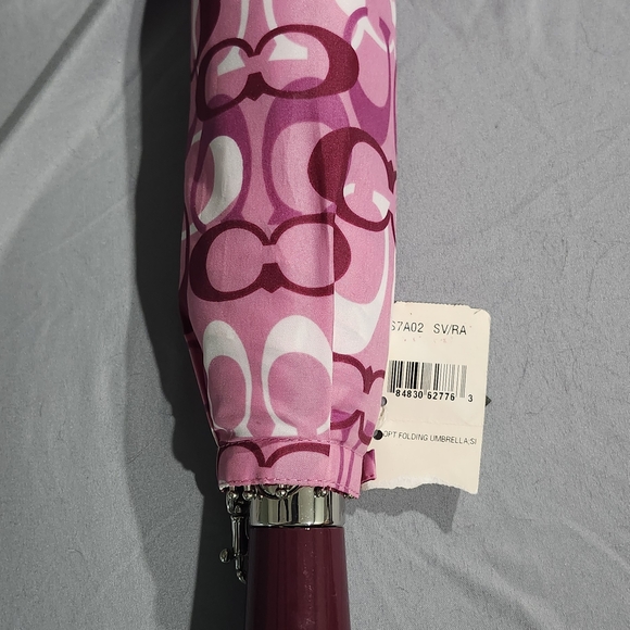 Coach Optic Umbrella - Pink And White - New With Tag - Picture 2 of 3